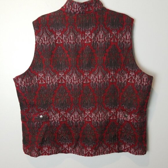 Erin London Medallion Red & Gray Vest 1X - Picture 6 of 8